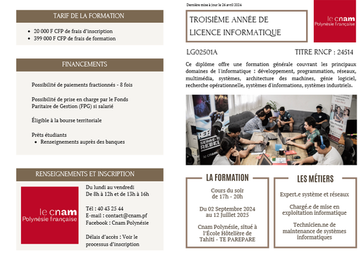 L3 Informatique - fiche pédagogique